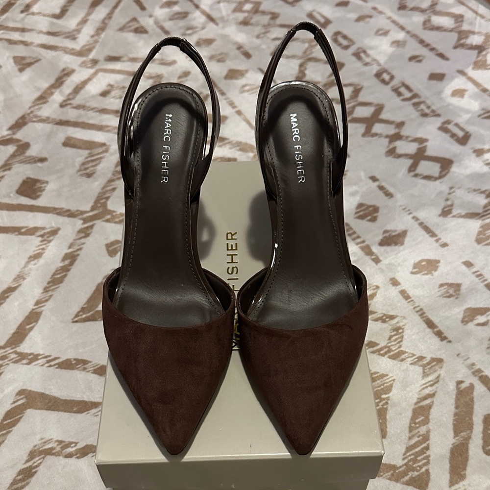 Marc Fisher Hadya Brown Slingback Heels sz 8.5